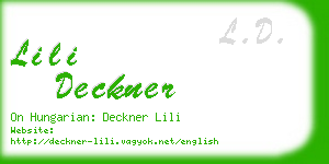 lili deckner business card